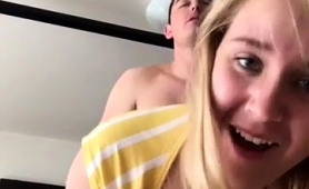 Cute Blonde Has Her Boyfriend Plowing Her Pussy Doggystyle