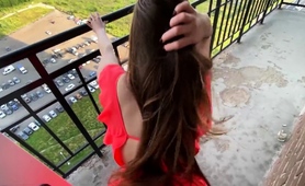 Sexy Slender Russian Teen Drilled Doggystyle On A Balcony