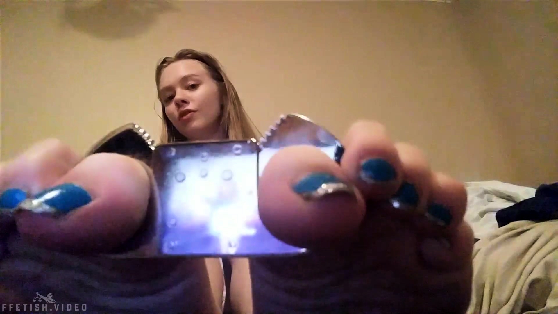 Foot Fetish Teen Cutie Gets Her Lovely Big Toes Cuffed Video at Porn Lib