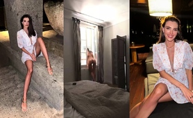 Sexy Slender Amateur Brunette Caught Naked On Hidden Cam