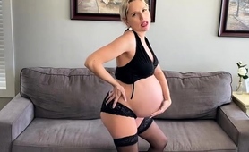 Pregnant Blonde Housewife Showing Off Her Sexy Curves