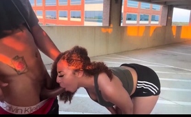 Stunning Ebony Girl Takes On Big Black Cock In A Parking Lot