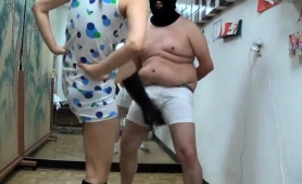 Masked Guy Has A Sexy Babe Fulfilling His Ballbusting Needs