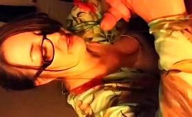 Nerdy Brunette With Big Boobs Delivers A Sensual Pov Blowjob