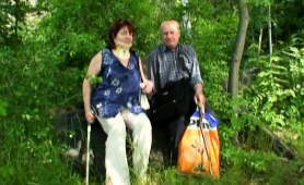 Horny Russian Granny Delivers A Great Blowjob In The Woods
